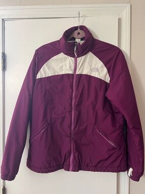 The North Face Women's Plum and White Puffer Jacket